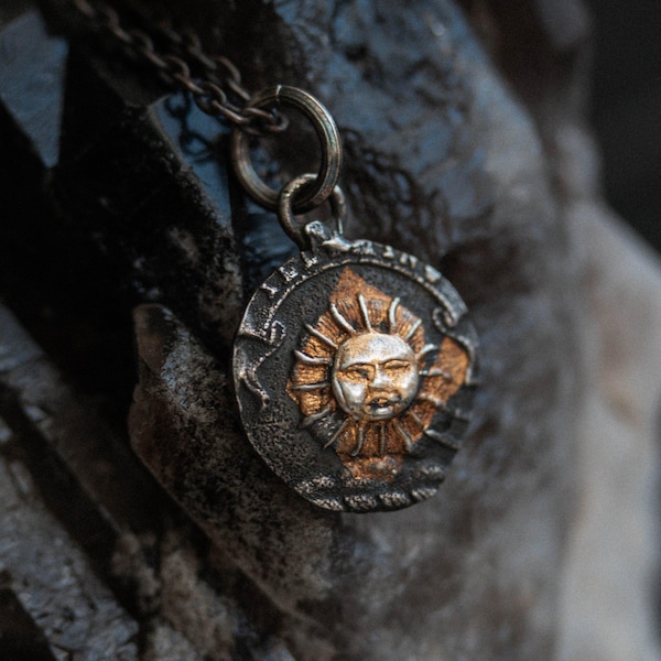 Sun Charm – Sterling Silver & 23K Gold | Symbol of Vitality, Illumination and Inner Radiance
