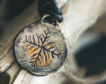 Jelica Coin Pendant — An Evergreen Vow | Sterling Silver & 23.5K Gold