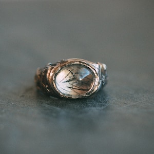 Oculus Tourmalinated Quartz Ring: Your Personal Scrying Stone