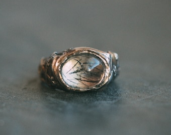 Oculus Tourmalinated Quartz Ring: Your Personal Scrying Stone