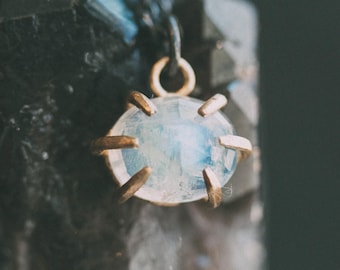 Meteoromance Moonstone Pendant | Whimsigoth Jewelry | Sterling Silver | Talisman of Lunar Magic | Handmade NYC