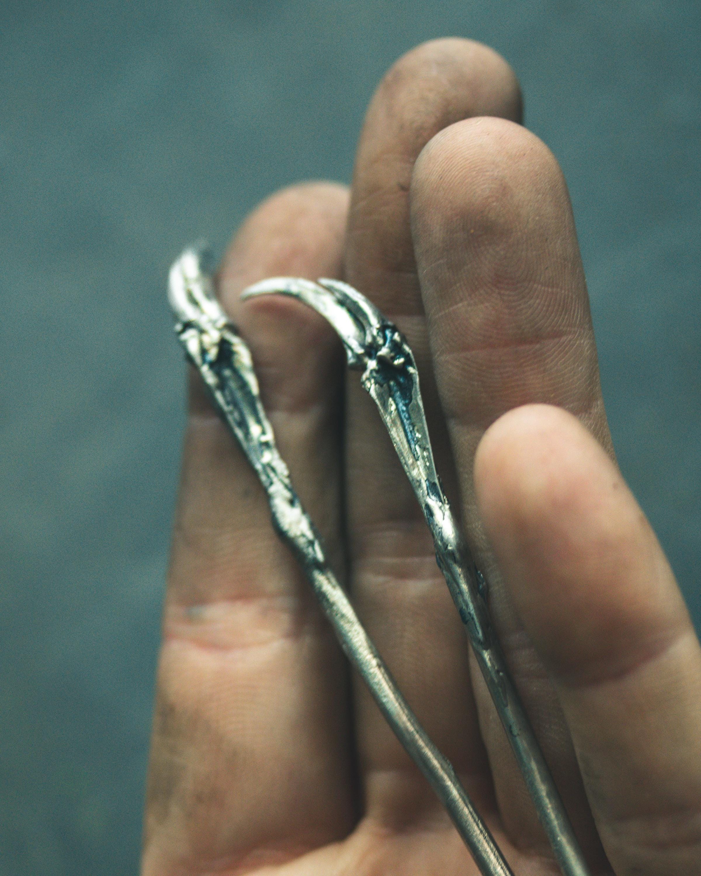Fishbone Pin White Brass Fish Bone 6 Inch Hair Pins: Viking Elegance With a Touch of ...