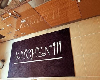 Decorative machine washable Non-Slip Kitchen Rug/Mat