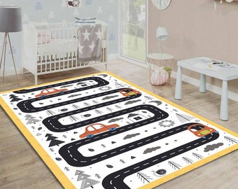 Kids Play Activity Road Car Rug / Nursery mat