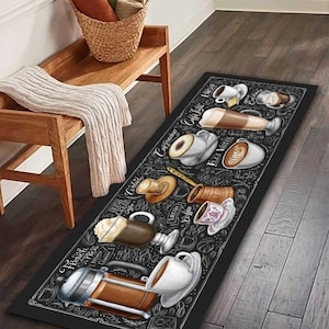 Non-Slip Washable  coffee Kitchen Rug Runner Mat