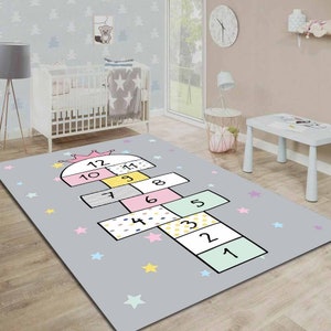 Hopscotch Kids Play Mat / Road Rug/Nursery carpet/Baby mat/Non-slip floor