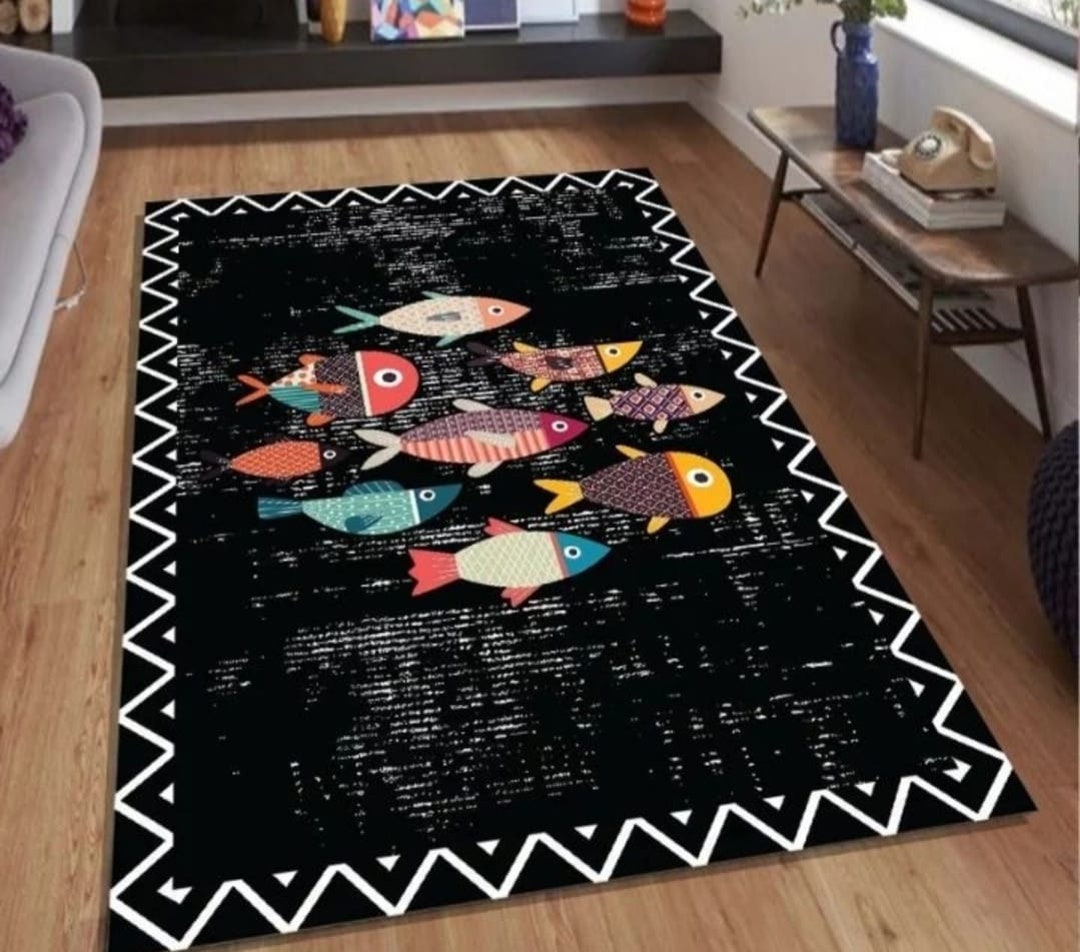 Ilim Fish Rug Fish Decorative Machine Washable Non-slip Kitchen Rug/mat - Etsy