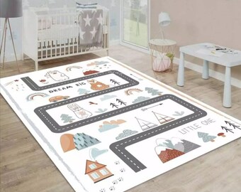 Kids Play Activity Road Car Rug / Nursery mat