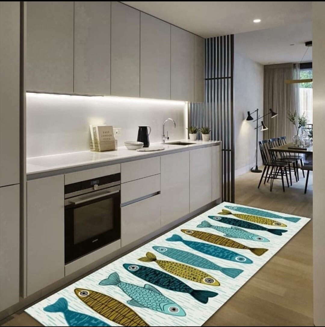 Fish Decorative Machine Washable Non-slip Kitchen Rug/mat - Etsy