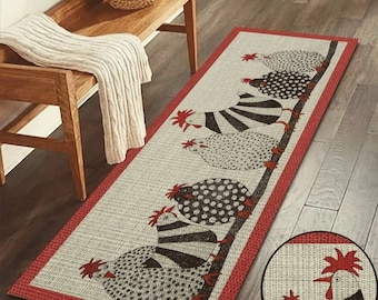 Chicken Decor Kitchen Dining Room Runner Rug / Mat Non-Skid Machine Washable/ Mat/Kitchen Rug