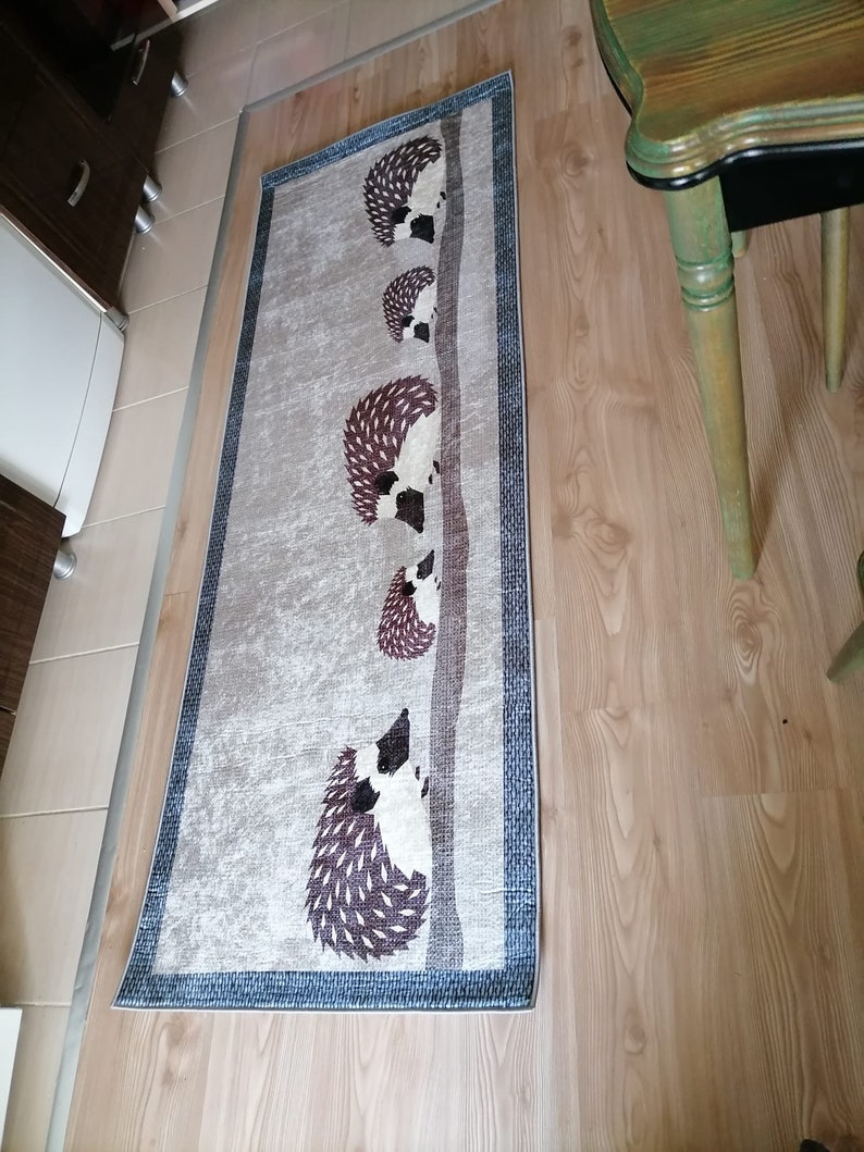 Hedgehog Rug Hedgehog Decor Kitchen Dining Room Runner Rug / Mat Non-skid Machine ...
