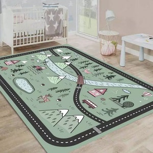 Spielteppich für Kinder / Spielteppich / Spielteppich / Spielteppich mit Walddekor