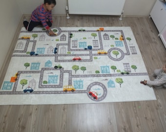Kids Play Activity Road Car Rug / Nursery mat