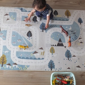 Kids Play Rug / Road rug / Washable Activity Rug / Nursery mat