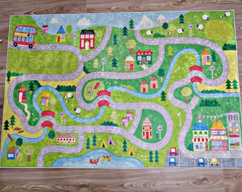Kids Play Rug / Road rug / Washable Activity Rug / Nursery mat