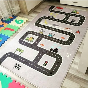 Machine washable / Children's Rug with Non-slip Base/Driveway play mat