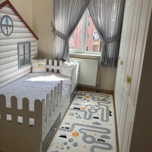 Town, Road, Car, Animal print Kids Play Rug / Mat / Nursery Rug