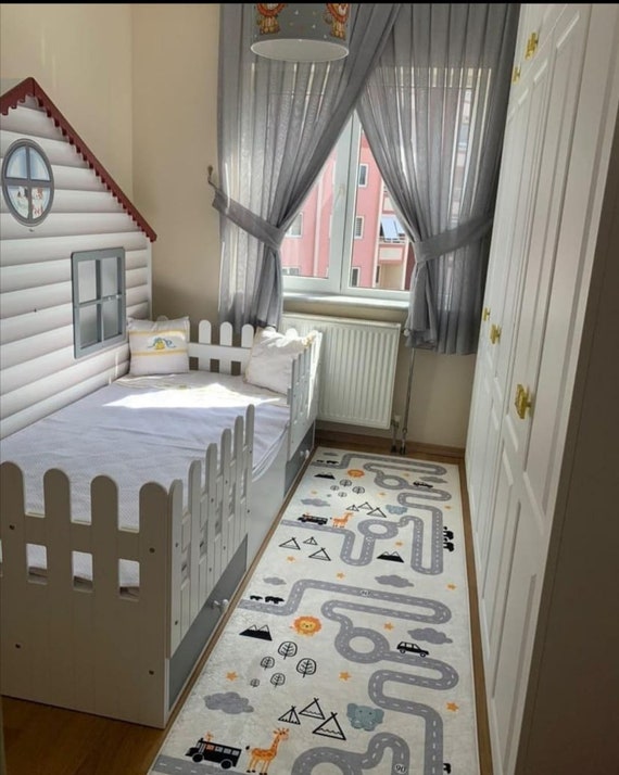 Town, Road, Car, Animal print Kids Play Rug / Mat / Nursery Rug