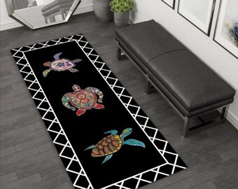 Tortoise Turtle Non-Slip Washable Kitchen Rug Mat