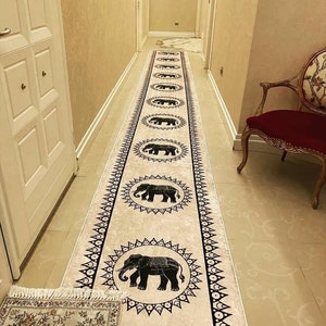 Elephant decorative decorative machine washable Non-Slip Kitchen Rug/Mat