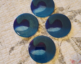Epoxy Resin Coaster set of 4 - 4" round