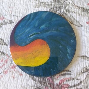 12&quot; Round Epoxy Resin Ocean Wave