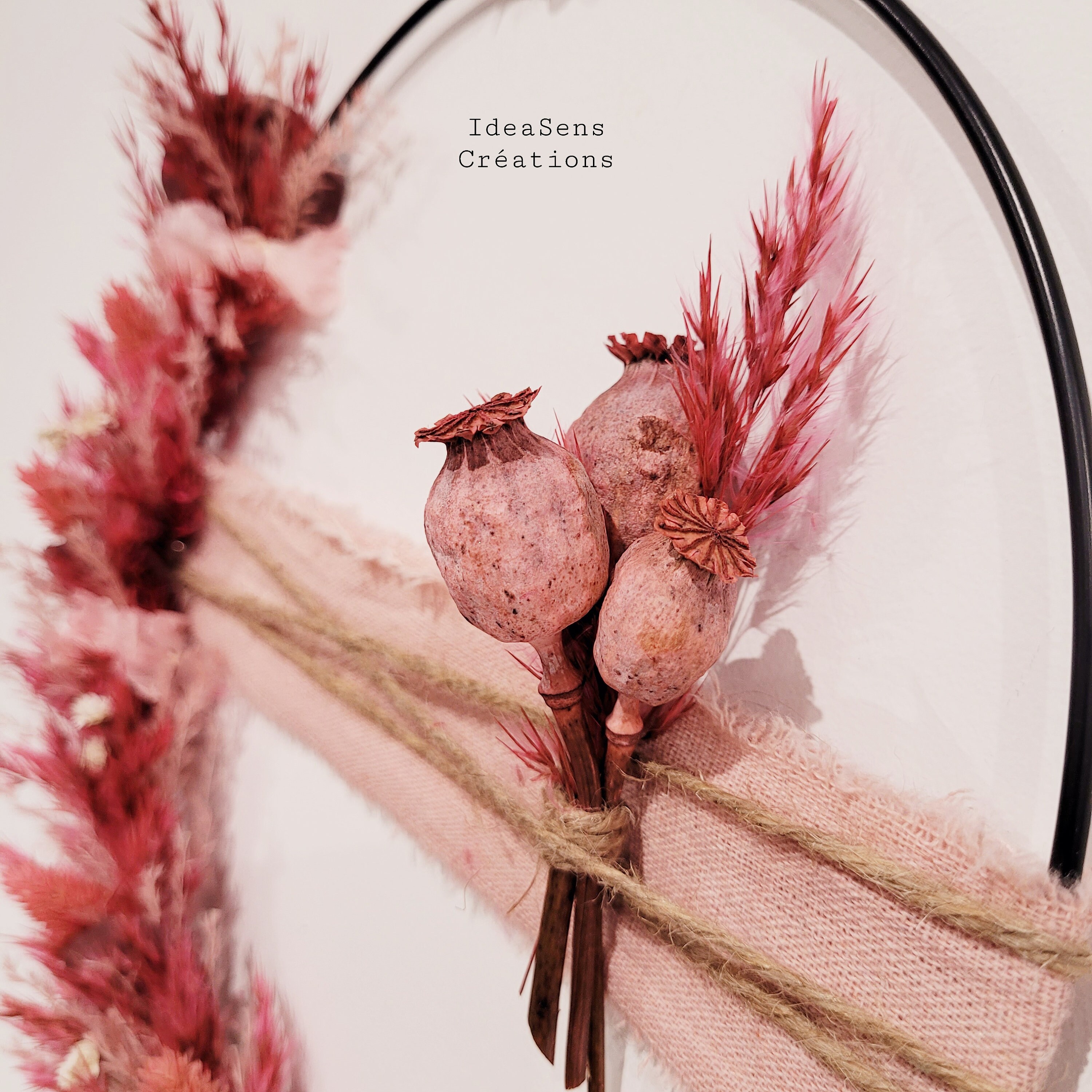 Couronne de Fleurs Séchées, Cercle Florale, Cadeau Anniversaire, Saint-Valentin, Fête Des Mères