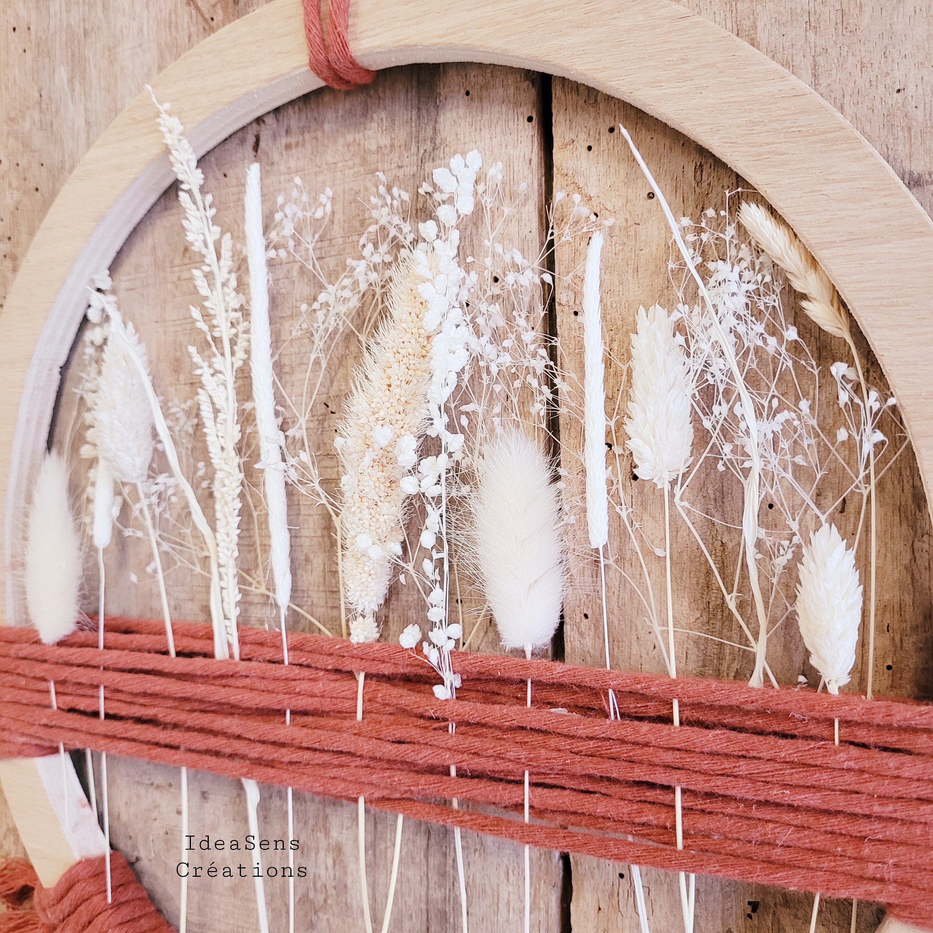 Couronne Macramé, Fleurs Séchées, Cadeau Anniversaire, Saint-Valentin, Fête Des Mères