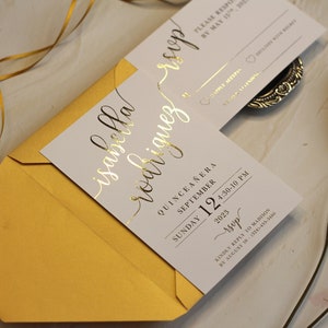 Gold Foil Quinceañera Invitation Card, Rose gold invitation, Fifteen invites. Sweet sixteen invitation. Foil invites. Wedding invitation
