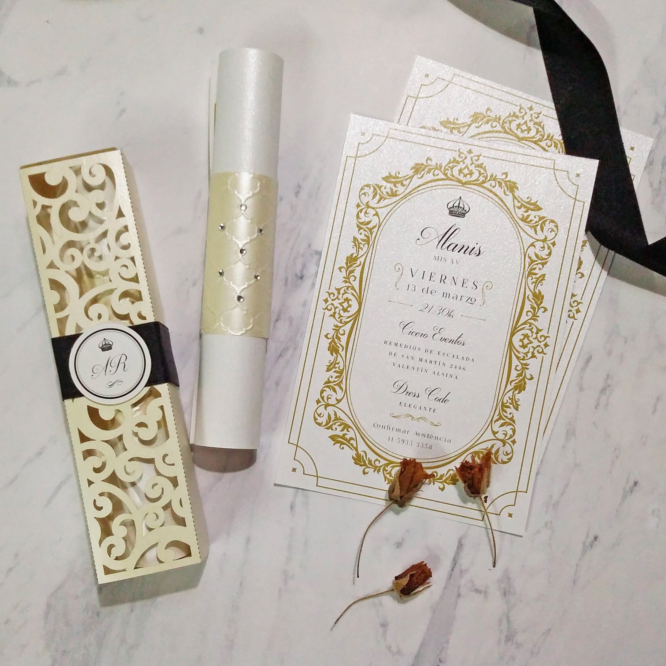 Quinceanera Scroll Invitations