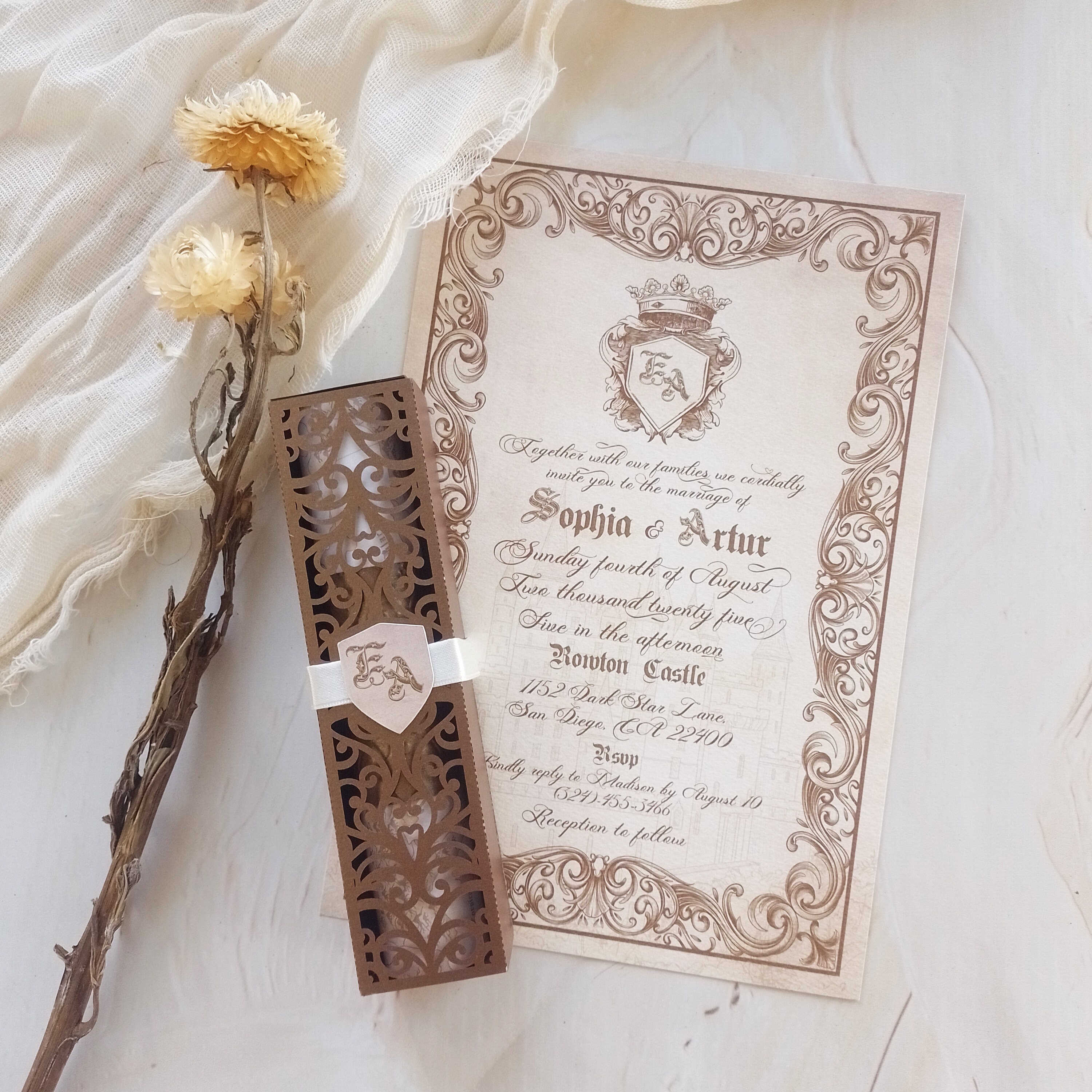 Scroll Wedding Invitations. Medieval Wedding Invitation Scroll-rolled Scroll Wedding Invitations. Medieval Wedding Invitation Scroll-rolled