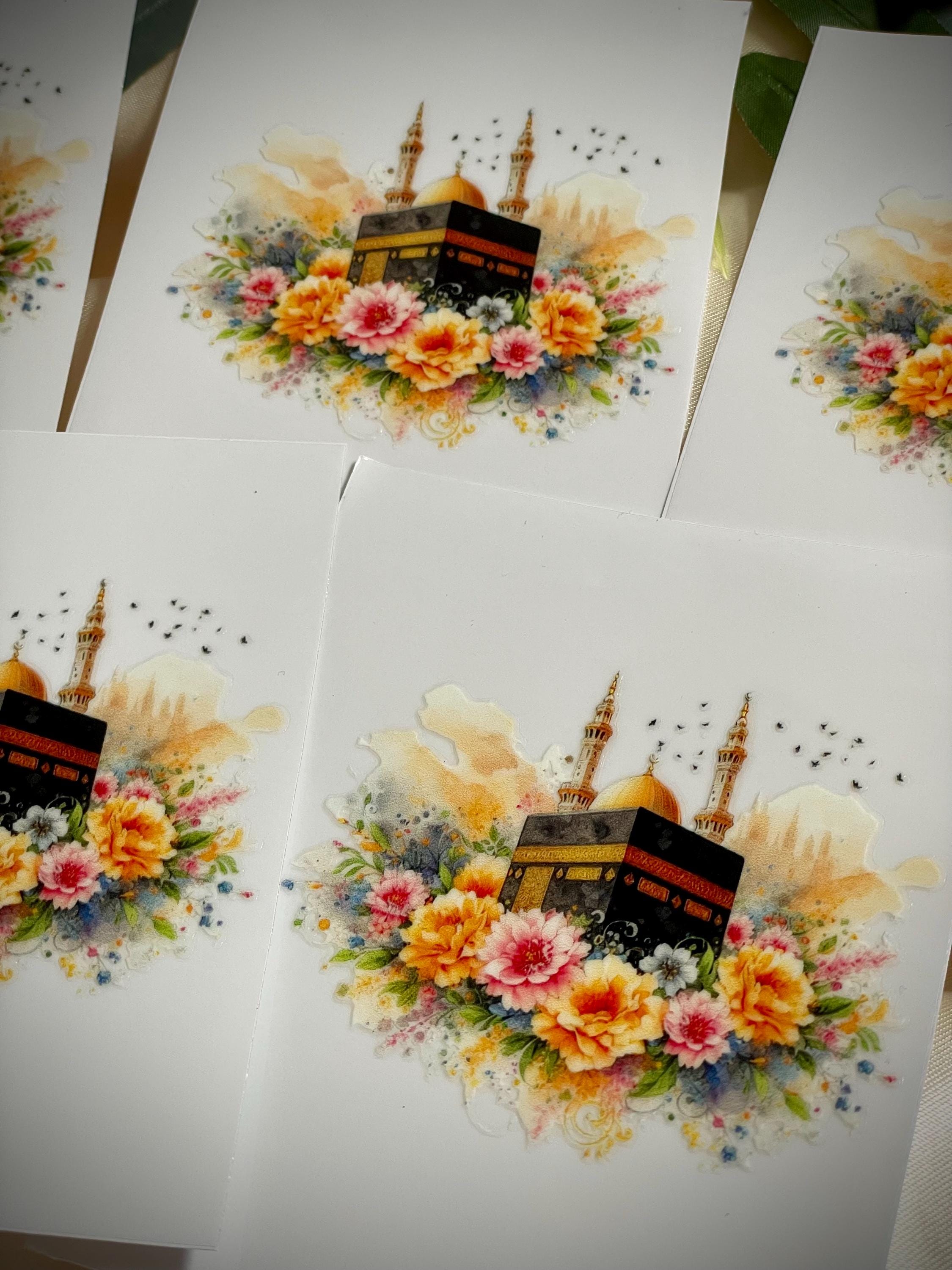 Kaaba UV DTF Sticker 2.5in X 3in Kaaba Picture With Pink and Orange ...