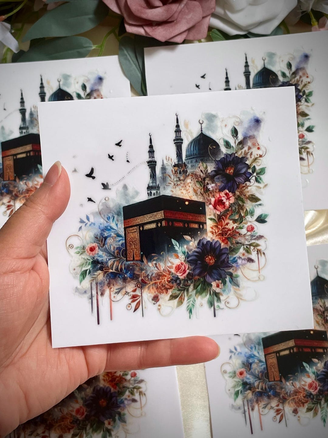 Kaaba UV DTF Sticker 4in X 4in Kaaba Picture With Blue, Purple and Teal ...