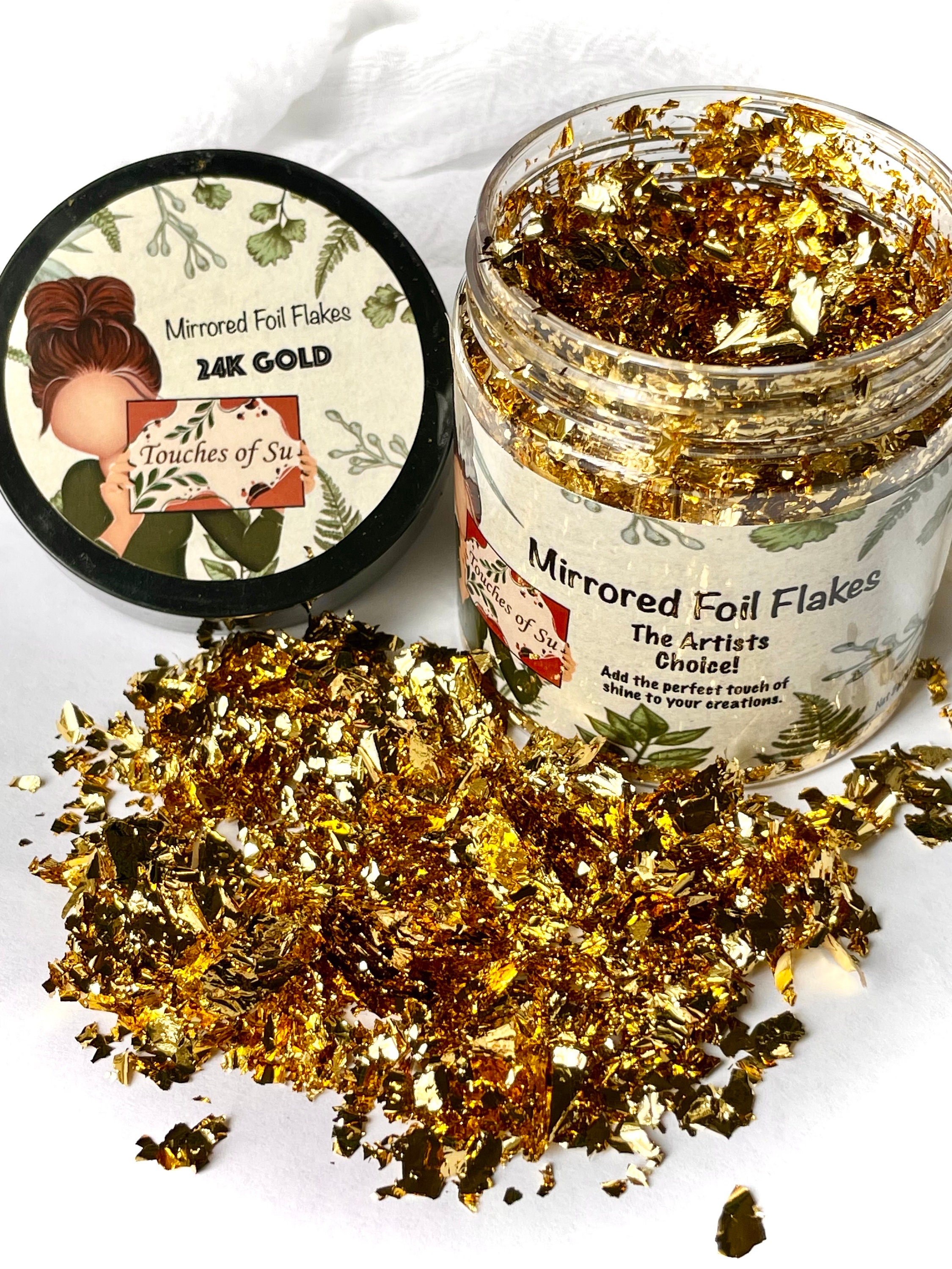 Aluminum Irregular Metallic Antique Gold Champagne Silver Foil Glitter Foil  Flakes Mirror Effect Foils Nail Art Resin Clay Slime Face Body 