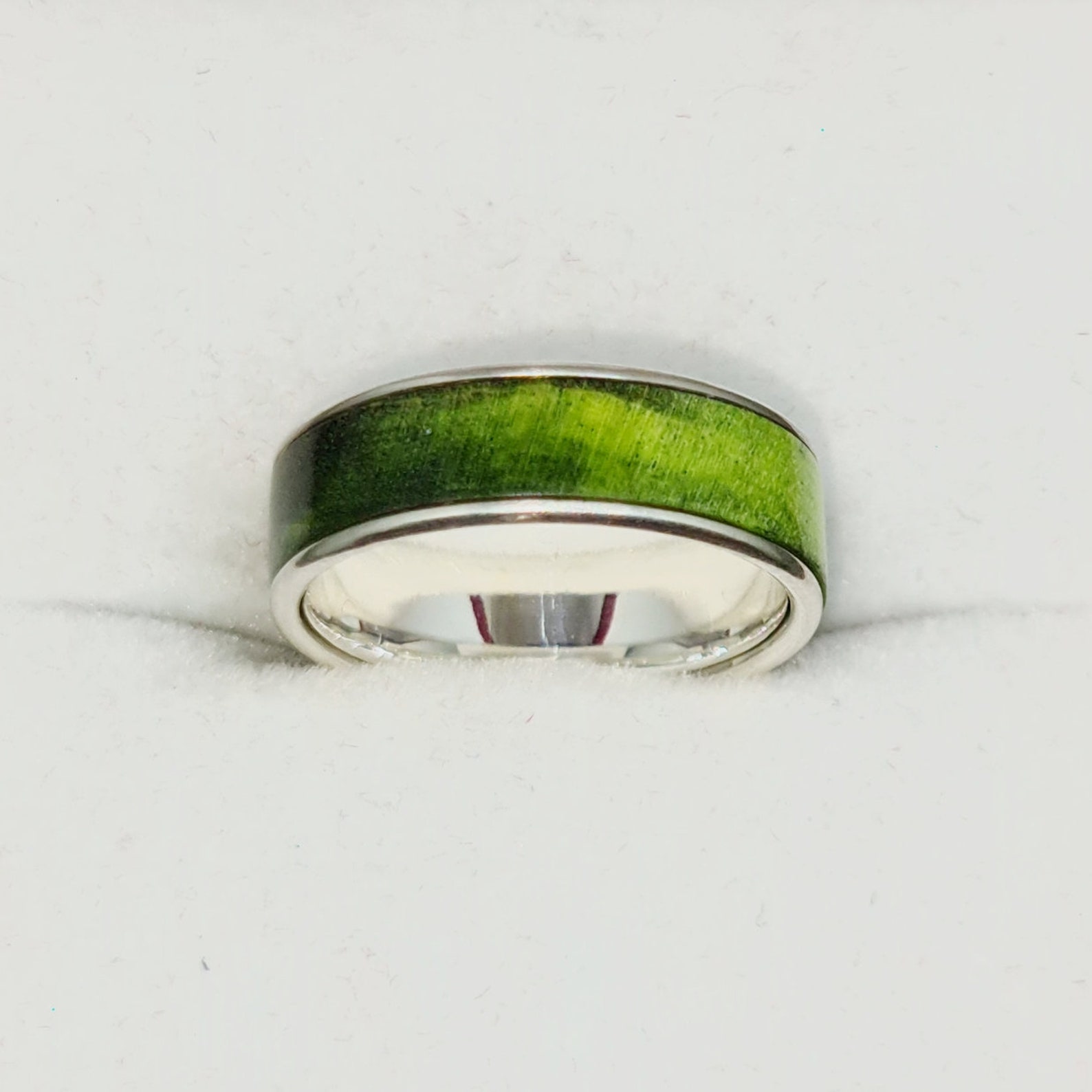 Unique neon green ring in 925 sterling silver and stabilized Etsy