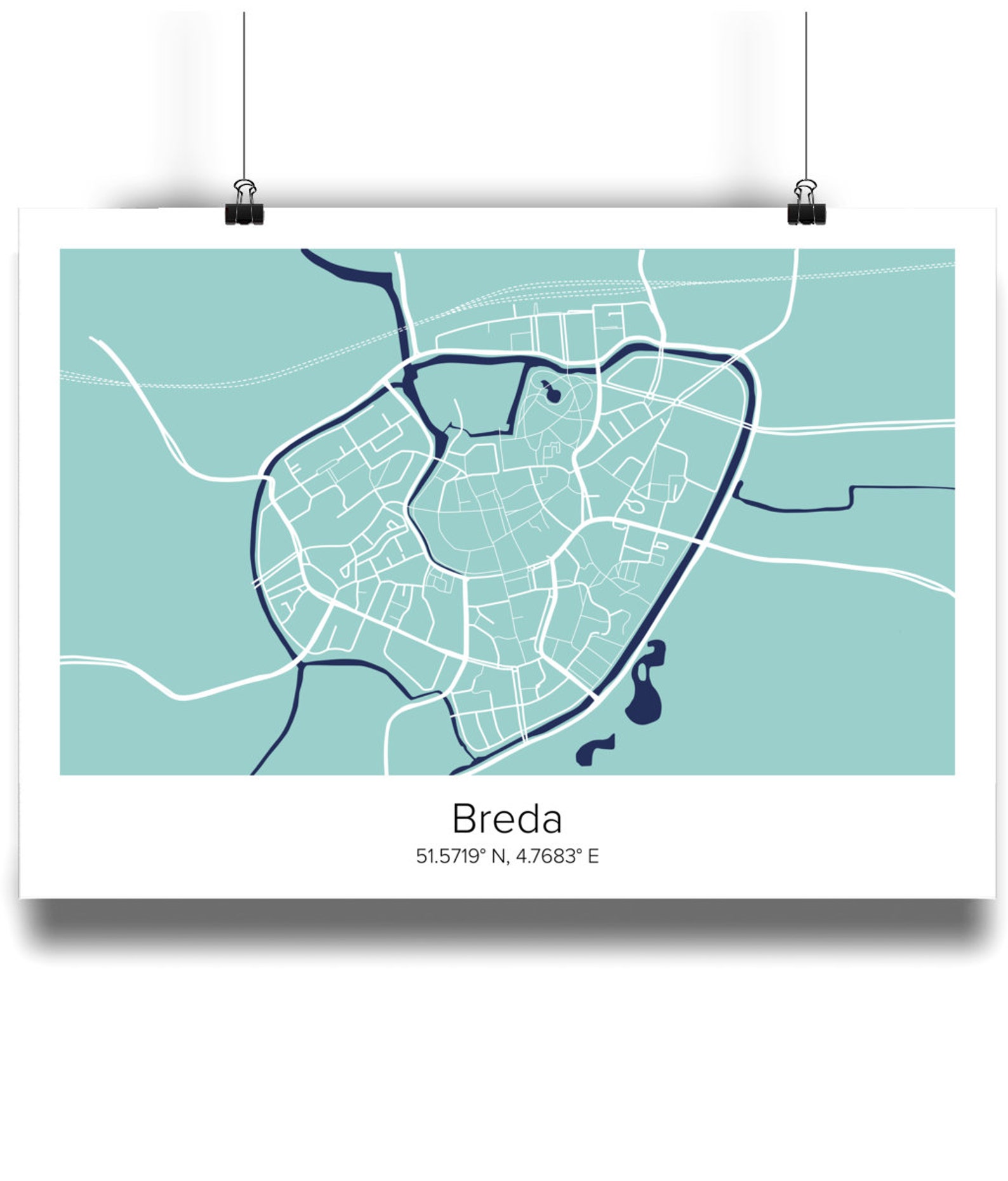 Breda The Netherlands Map Print Etsy