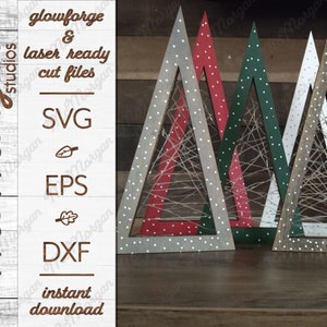 Fairy Light Christmas Trees, Christmas SVG File, Glowforge Download, Laser Cut File