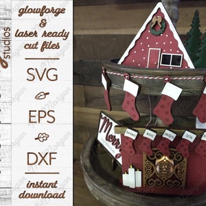 Merry Christmas Laser Cut File, Have Yourself a Merry Little Christmas Tier Tray, Glowforge Download, Laser Cut File