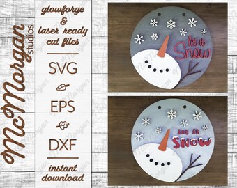 Déjelo Snow Sign, Archivo SVG, Descarga de Glowforge, Archivo de corte láser