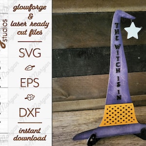 Witch and Boots Halloween SVG File, Glowforge Download, Laser Cut File