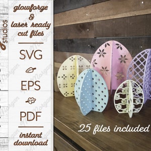 3D Osterei SVG, 3D Ei Laser cut Datei, Frühling Laser cut Datei, Glowforge Download, Laser Cut File