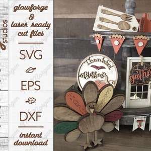 Thanksgiving Tier Tray, SVG File, Glowforge Download, Laser Cut File