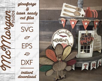 Thanksgiving Tier Tray, SVG File, Glowforge Download, Laser Cut File