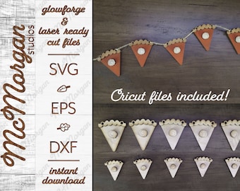 Pumpkin Pie Garland, Fall SVG File, Glowforge Download, Laser Cut File