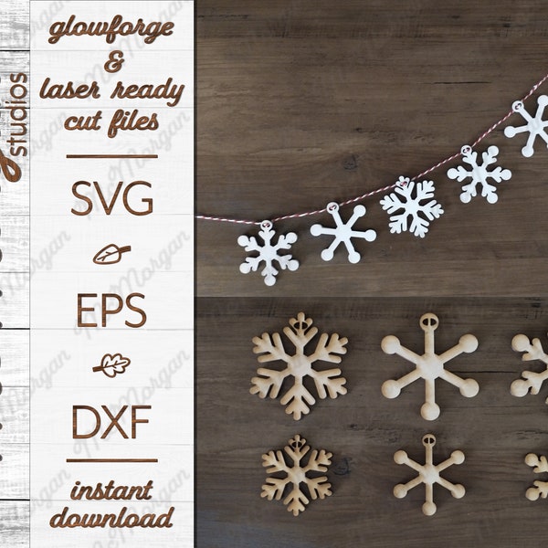 Snowflake Garland, SVG File, Glowforge Download, Laser Cut File