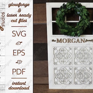 Interchangeable Door Sign SVG, Shelf Leaner Door Sign SVG File, Farmhouse Door Sign SVG, Glowforge Download, Laser Cut File
