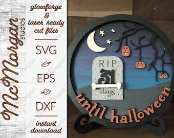 Halloween Advent Calendar SVG, Laser Cut File, Glowforge (Digital Download)