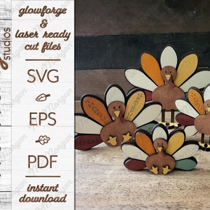 Thankful Turkey Shelf Sitter , SVG File, Glowforge Download, Laser Cut File