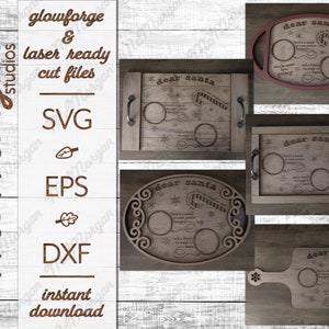 Santa Tray Bundle, SVG Datei, Glowforge Download, Laser Cut Datei