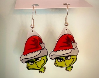 Baby Grinch Christmas Earrings